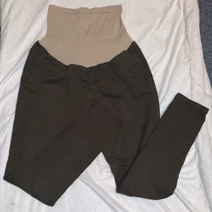 Indigo Blue - Olive Maternity Pants - L